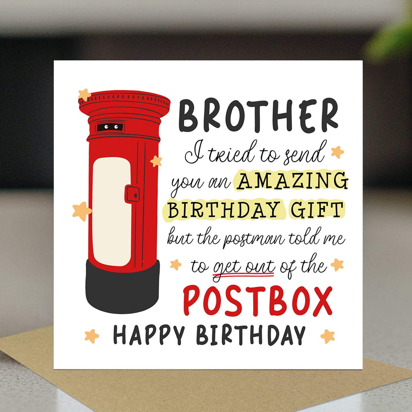 Funny Birthday Card For Brother Novelty Birthday Card For Him