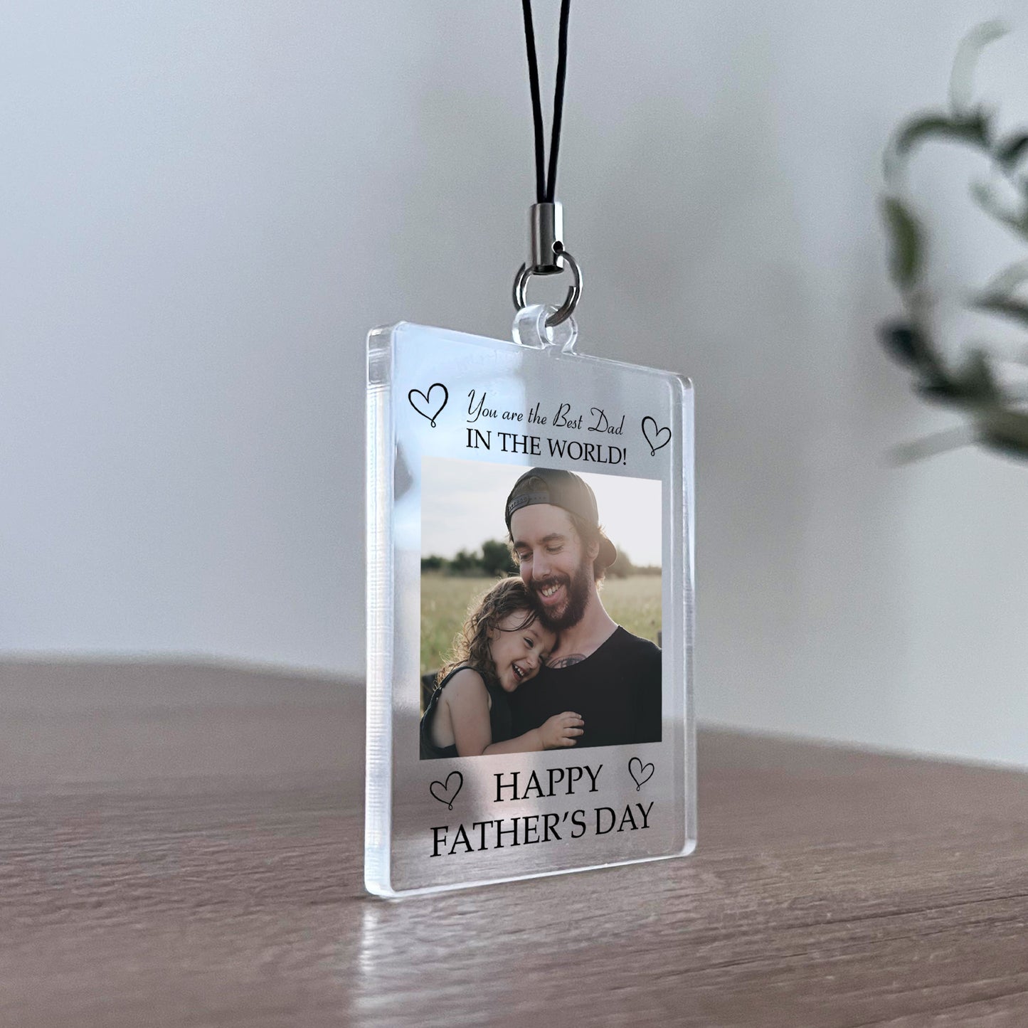 PERSONALISED DAD KEYRING Best Dad In The World Fathers Day Gift