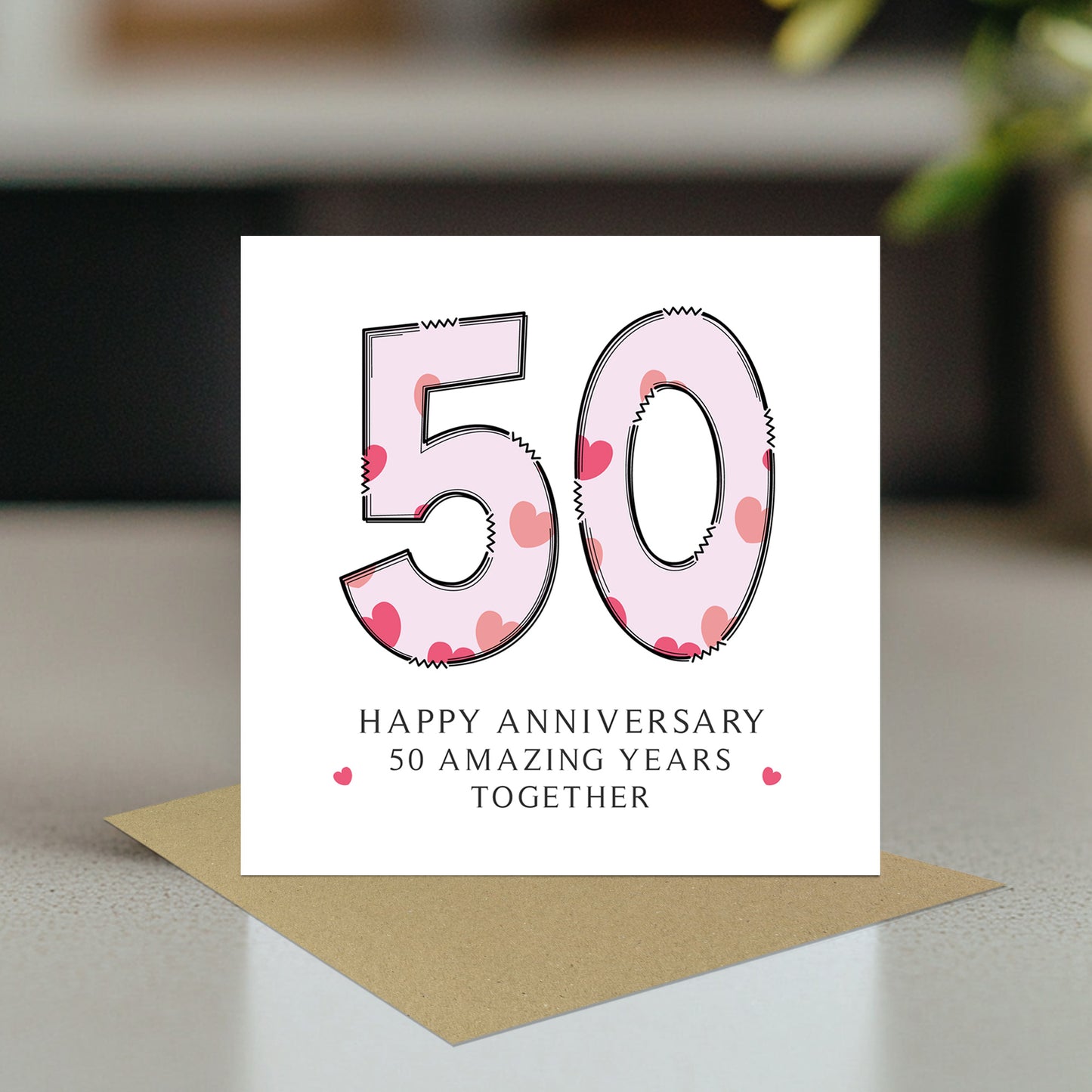 50th Wedding Anniversary Card With Envelope Card For Him Her
