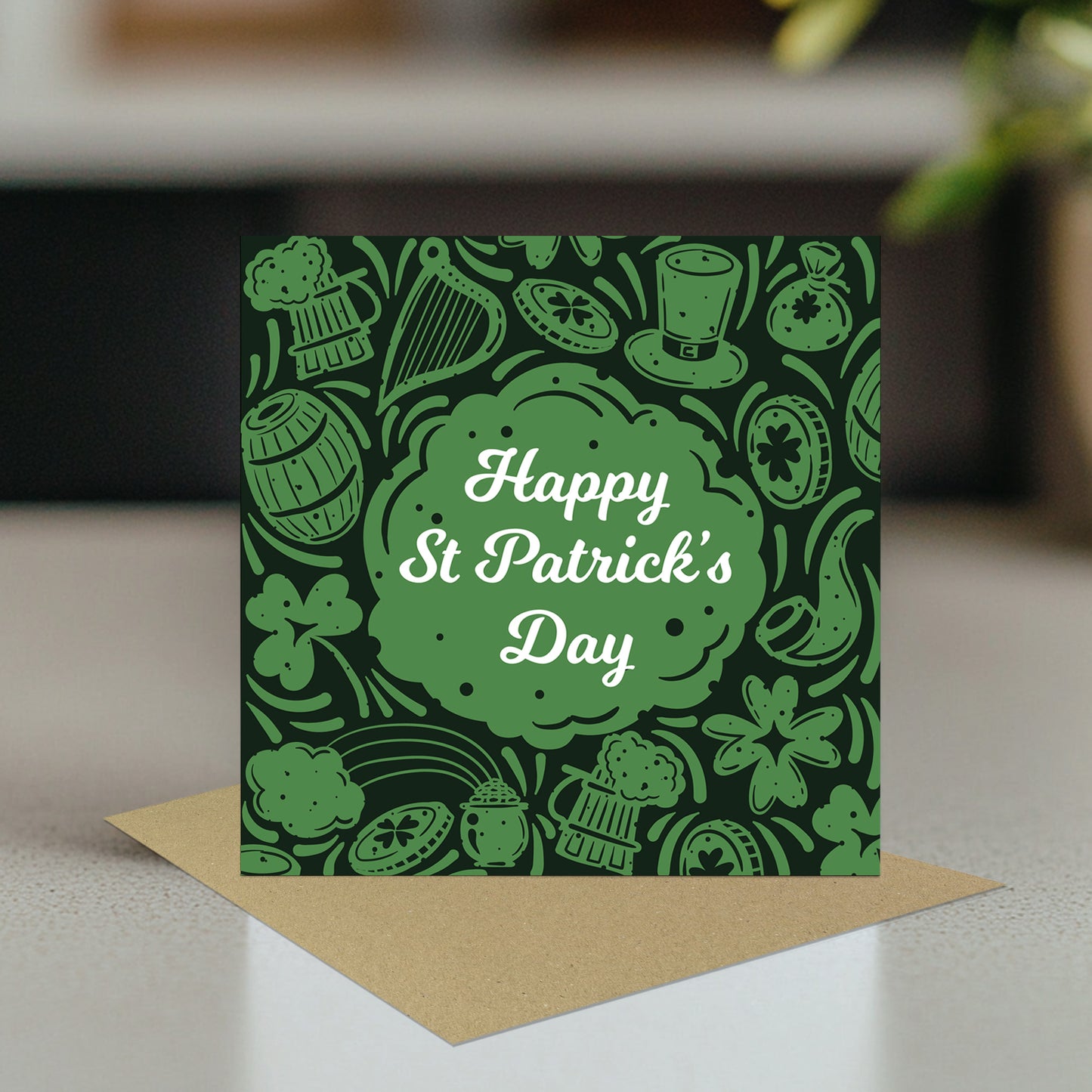 St Patricks Day Card Irish Shamrock Card for Family and Friends