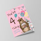 Youre 4 Today Birthday Card Fourth Birthday Card For Daughter