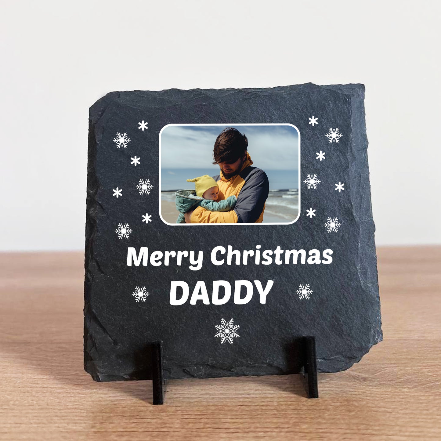Personalised Daddy Christmas Slate Photo Plaque Gifts For Daddy