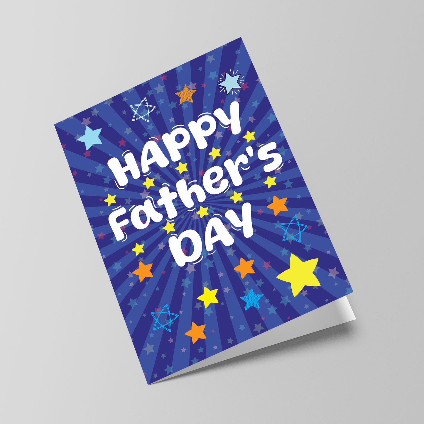 HAPPY FATHERS DAY CARD WITH ENVELOPE Star Design Card For Dad