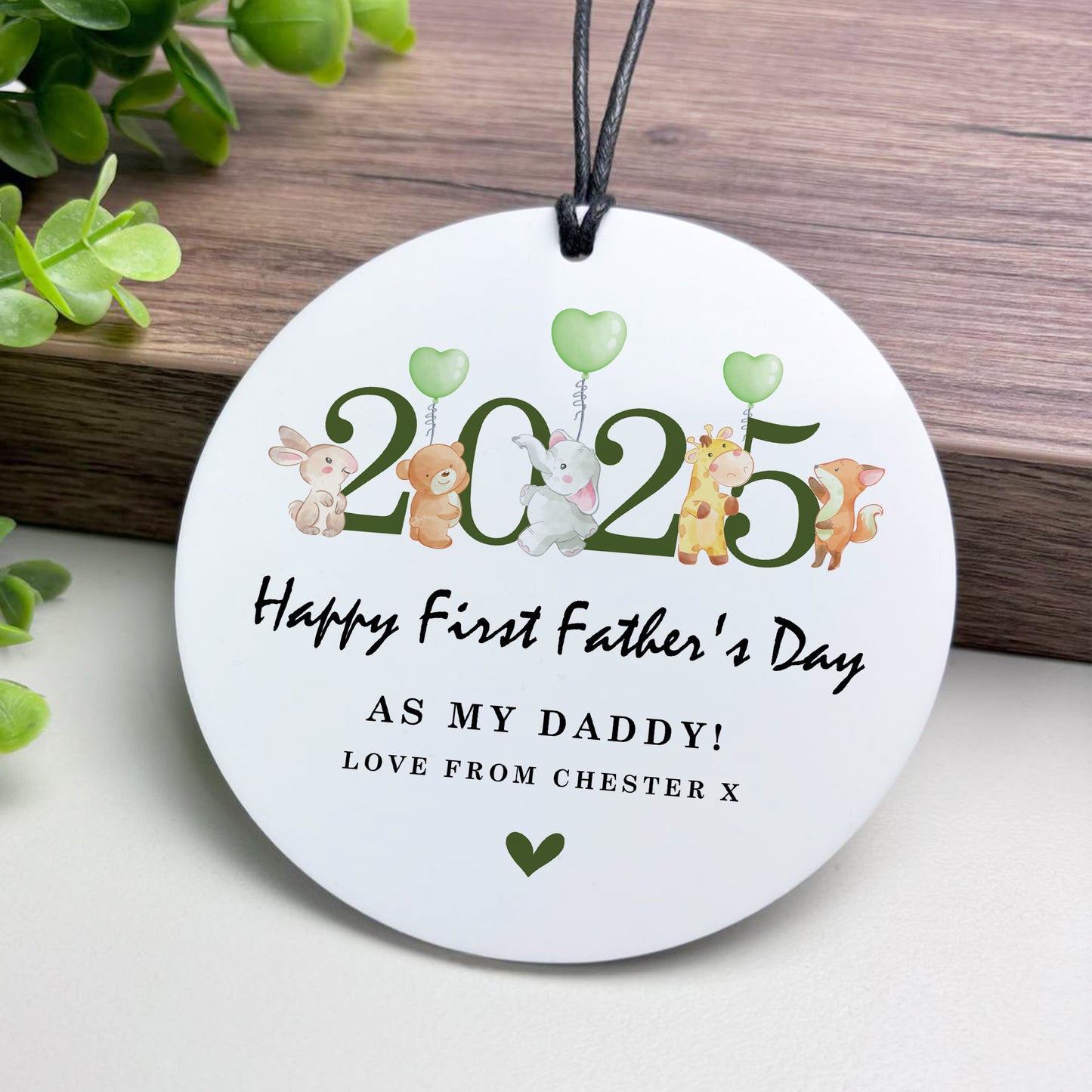 First Fathers Day Personalised Hanging Plaque Gift For Daddy 1st
