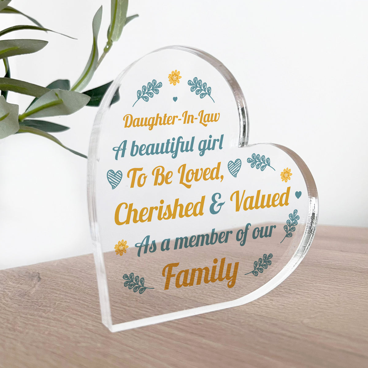 Daughter In Law Gift Loved And Cherished Acrylic Plaque Daughter