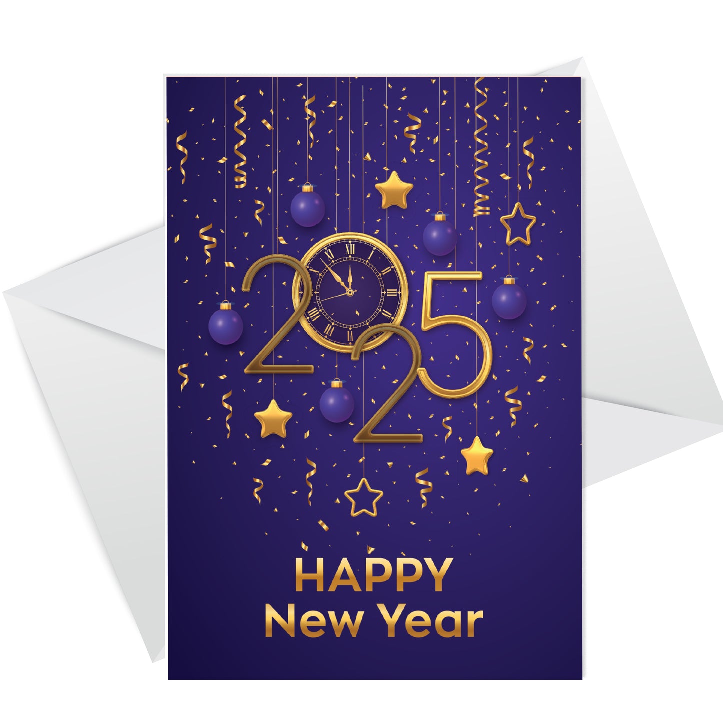 Happy New Year 2025 Cards Pack of 6 New Year Greeting Cards