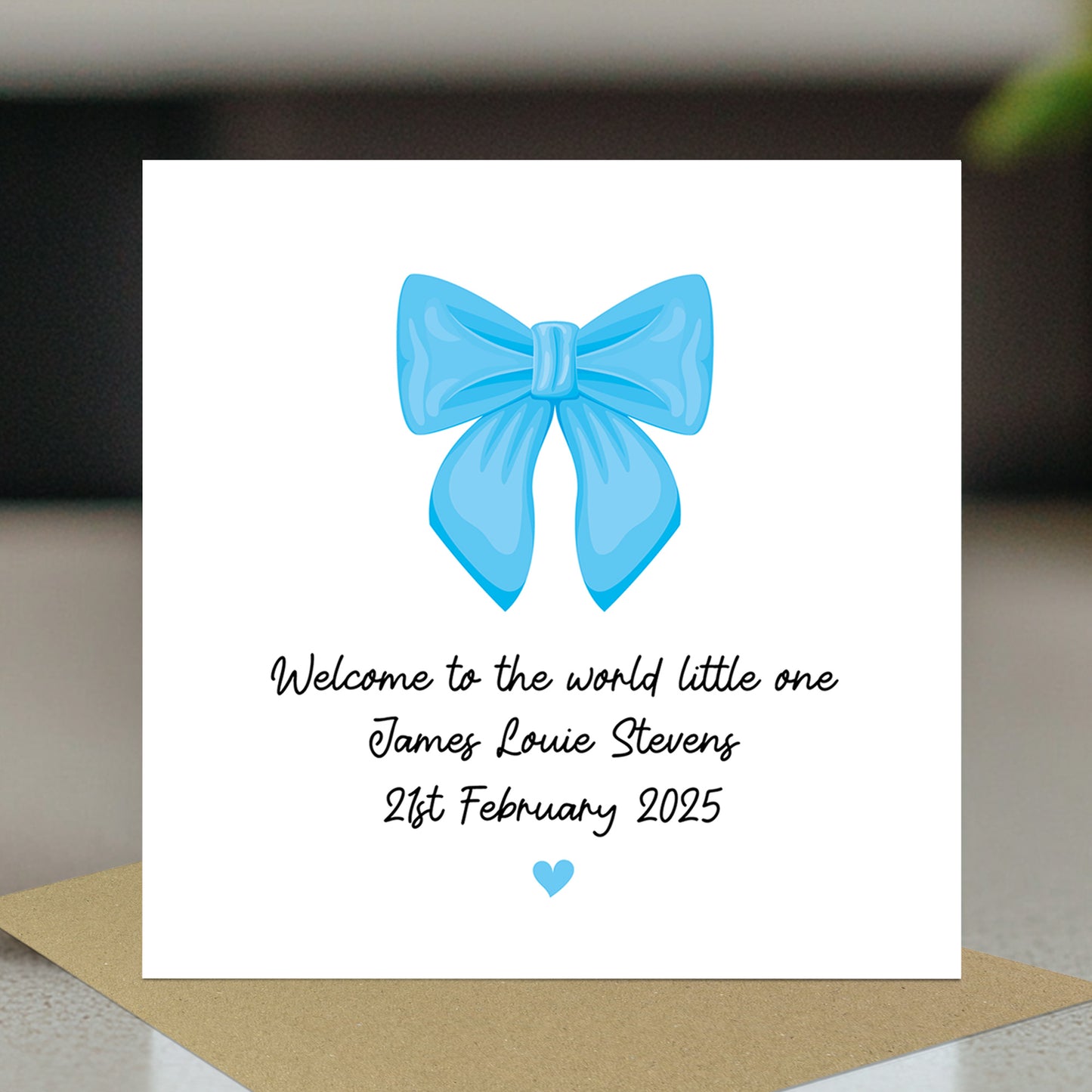 Welcome To The World Little One Baby Boy Card Personalised