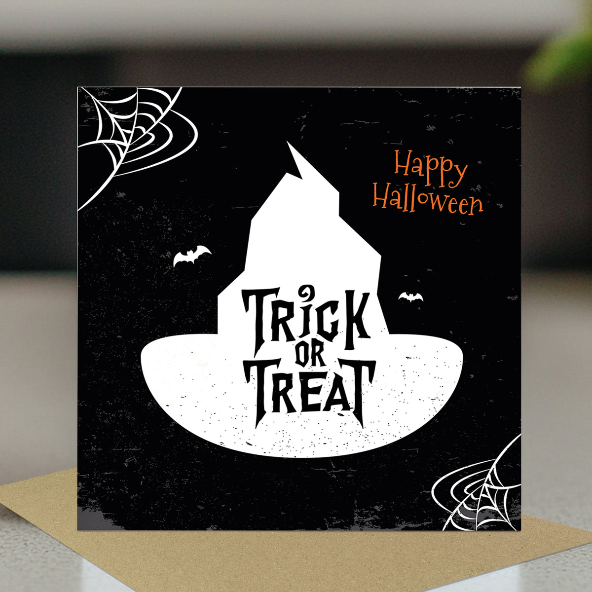 Trick Or Treat Greetings Card With Kraft Envelope Halloween Card