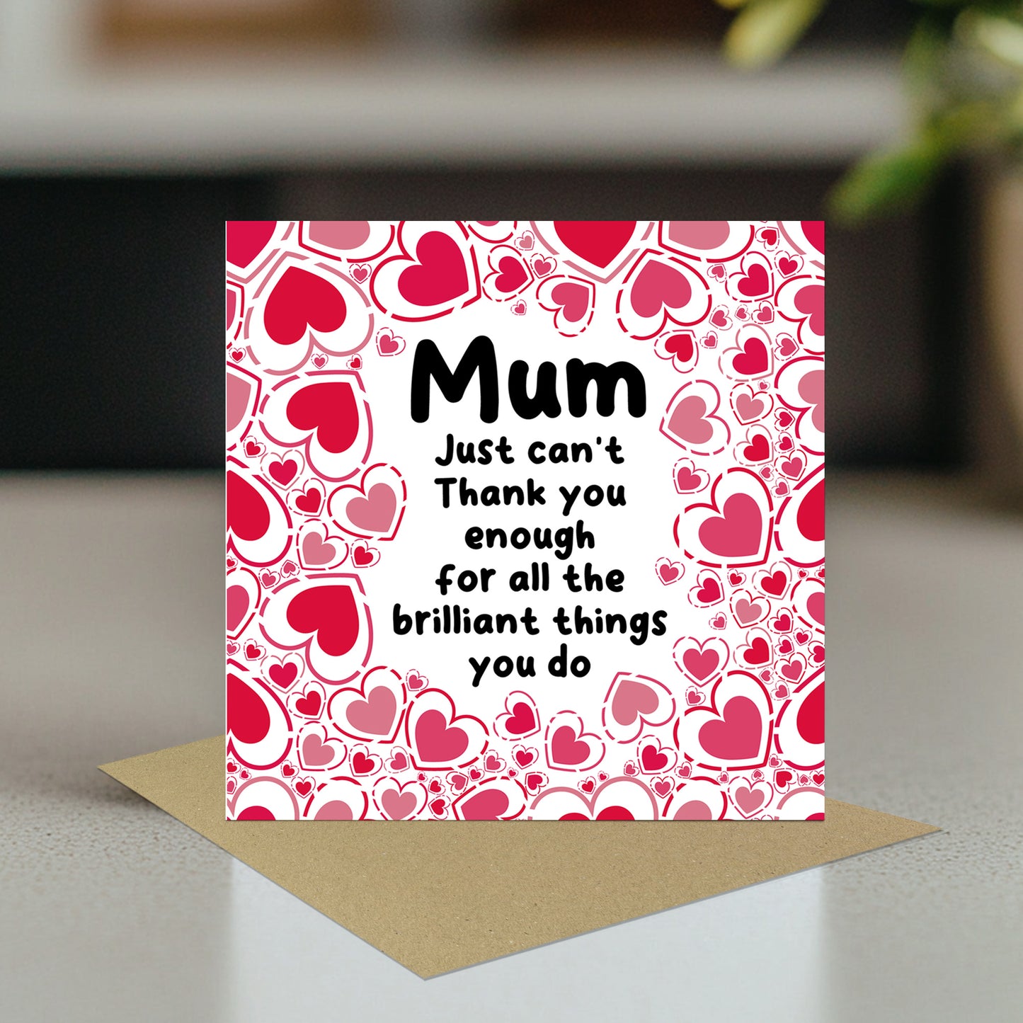 Mum Card For Birthday, Mothers Day Card With Envelope