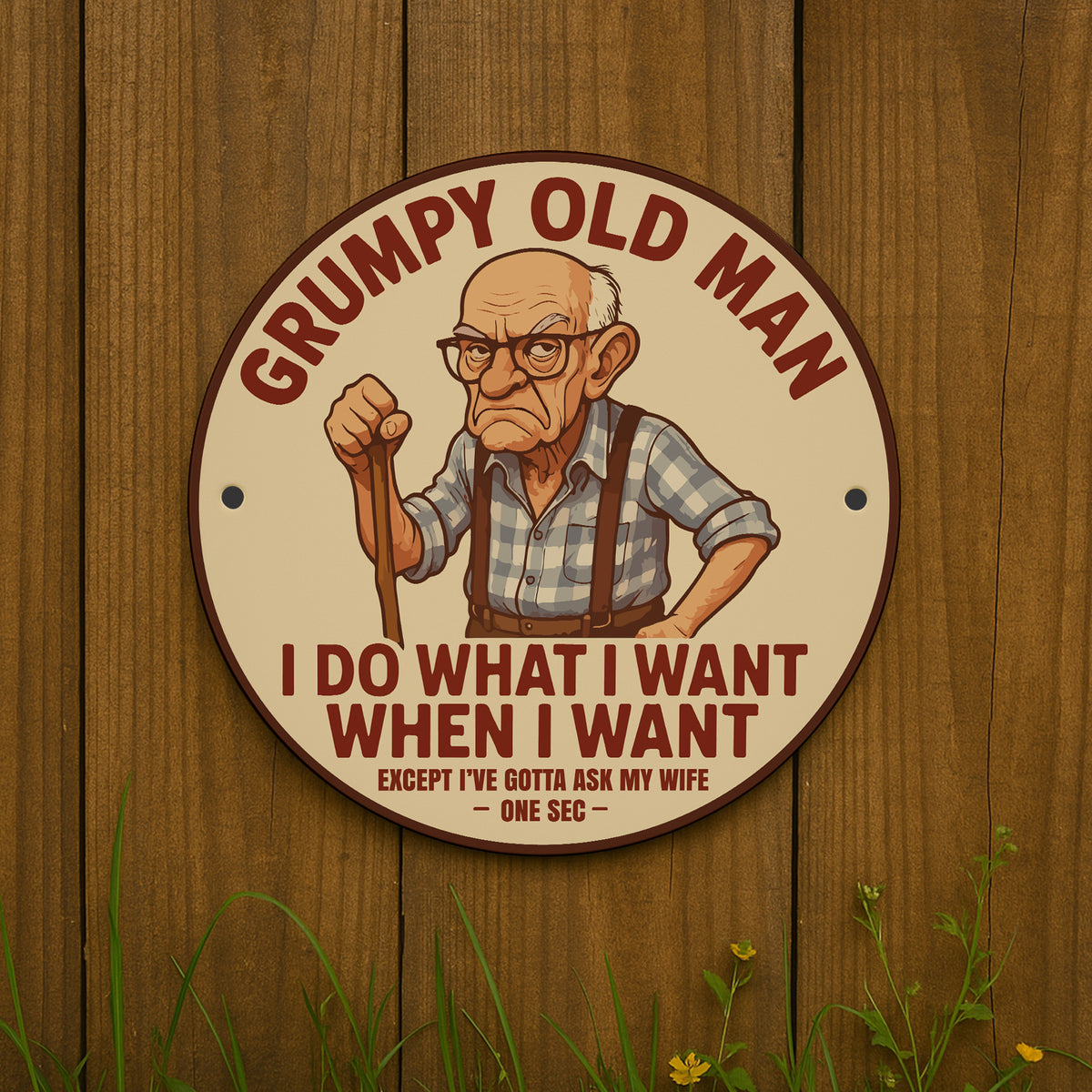 Grumpy Old Man Sign For Dad Grandad Fathers Day Garage Workshop