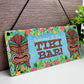 Welcome To The Tiki Bar Sign For Home Bar Hanging Wall Door Sign