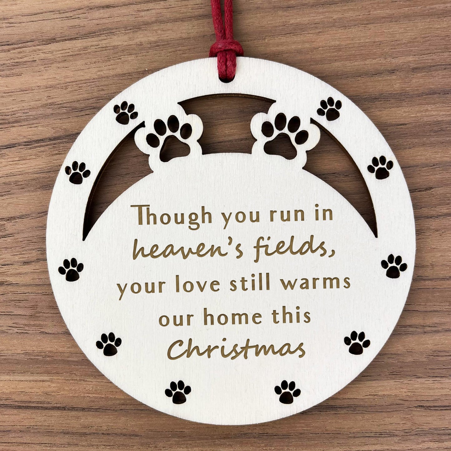 Memorial Christmas Bauble For Pet Dog Engraved Memorial Decor