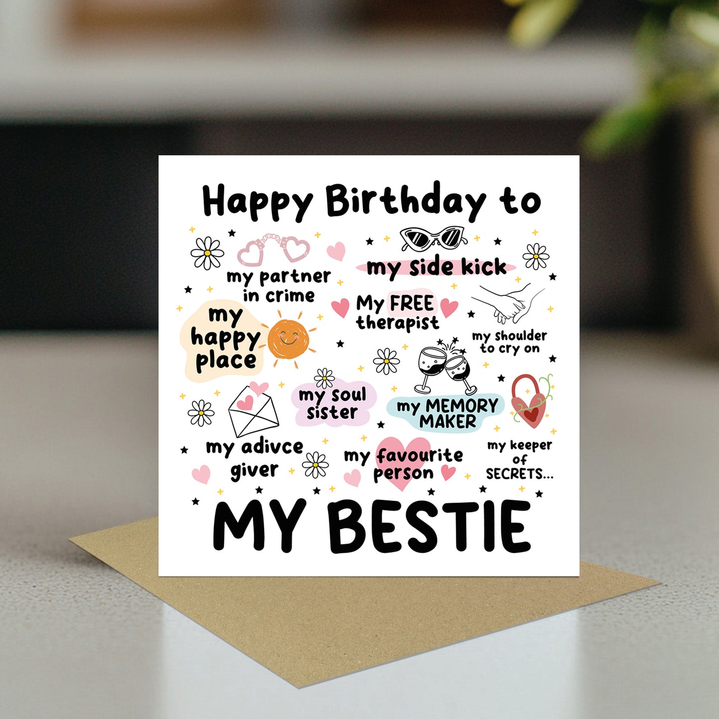My Bestie Birthday Card Friendship Card For Friends Funny