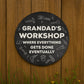 Funny Gift For Grandad Birthday Fathers Day GRANDADS WORKSHOp
