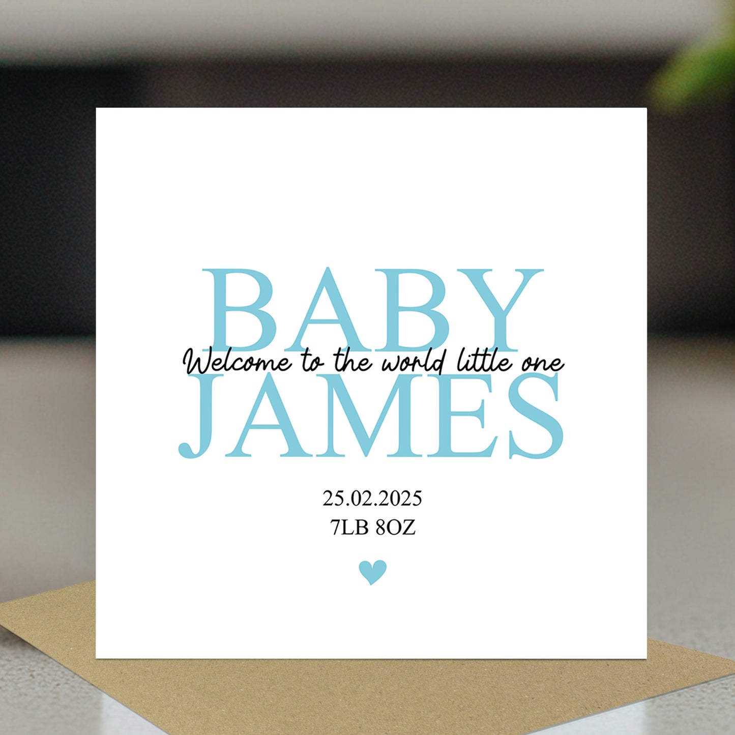 Welcome To The World Baby Boy Card Personalised Newborn Baby Boy