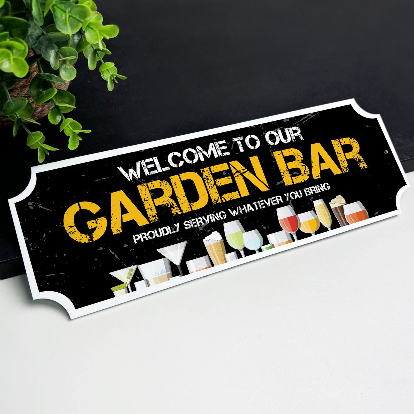Welcome To Our Garden Bar Sign For Home Bar Man Cave Garage
