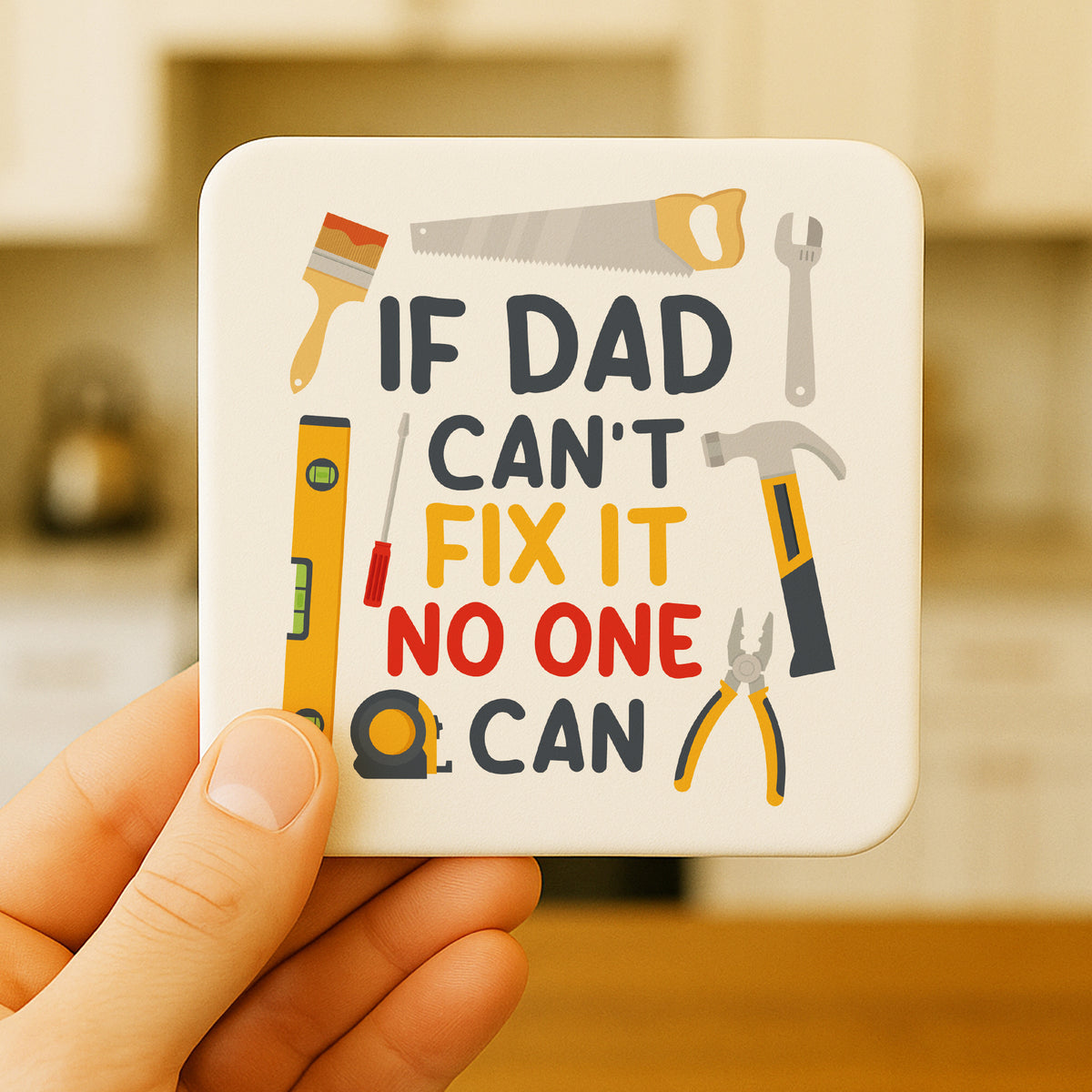Novelty Dad Coaster For Handyman Builder Funny Gift Father's Day