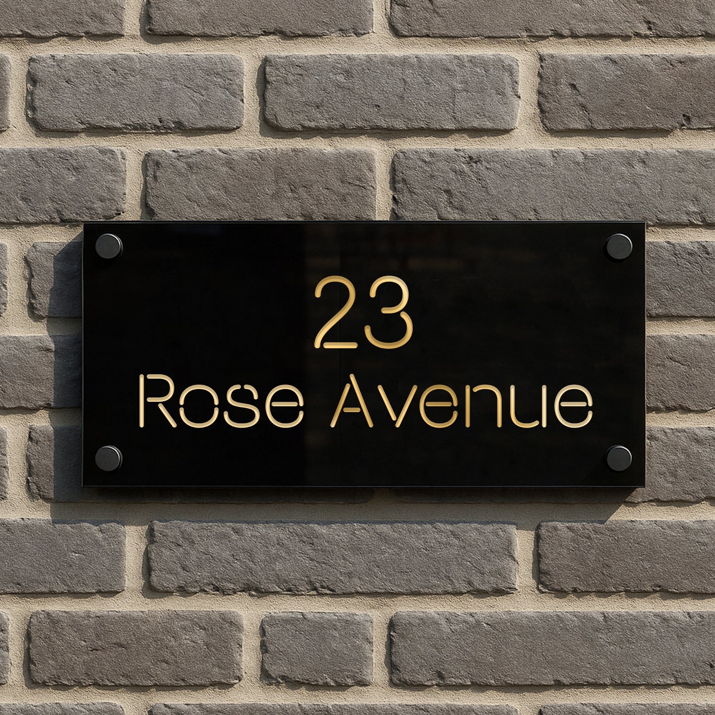 House Sign Door Number Laser Engraved Personalised Address Sign