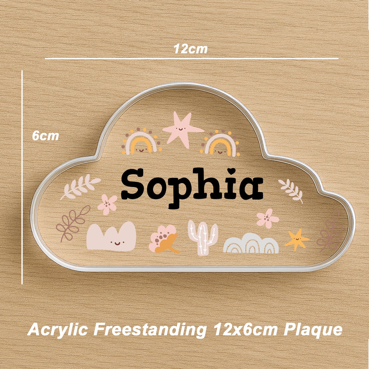 Personalised Nursery Decor Acrylic Cloud Plaque For Daughter