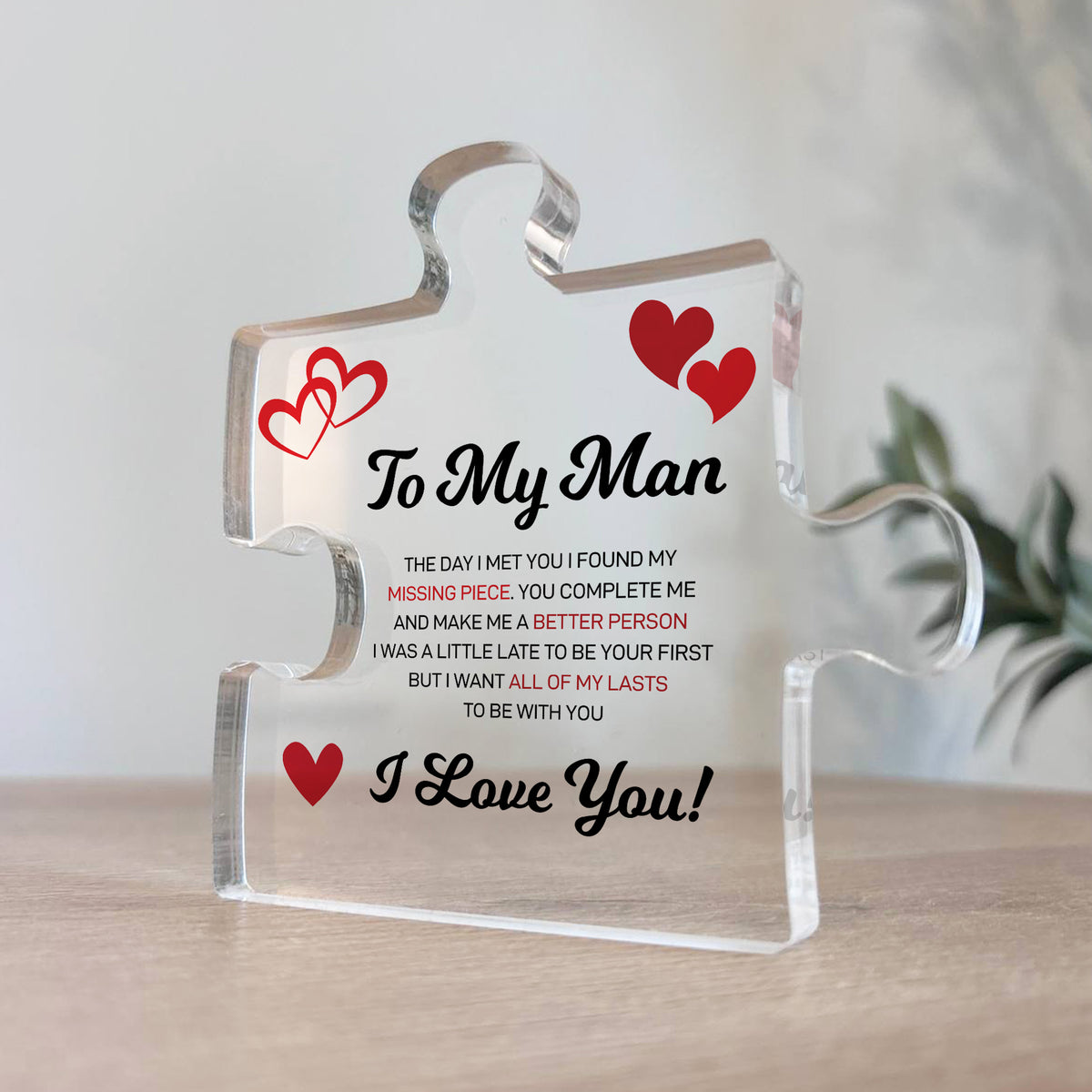 Gifts for Him I Love You Gifts My Man Acrylic Block Anniversary
