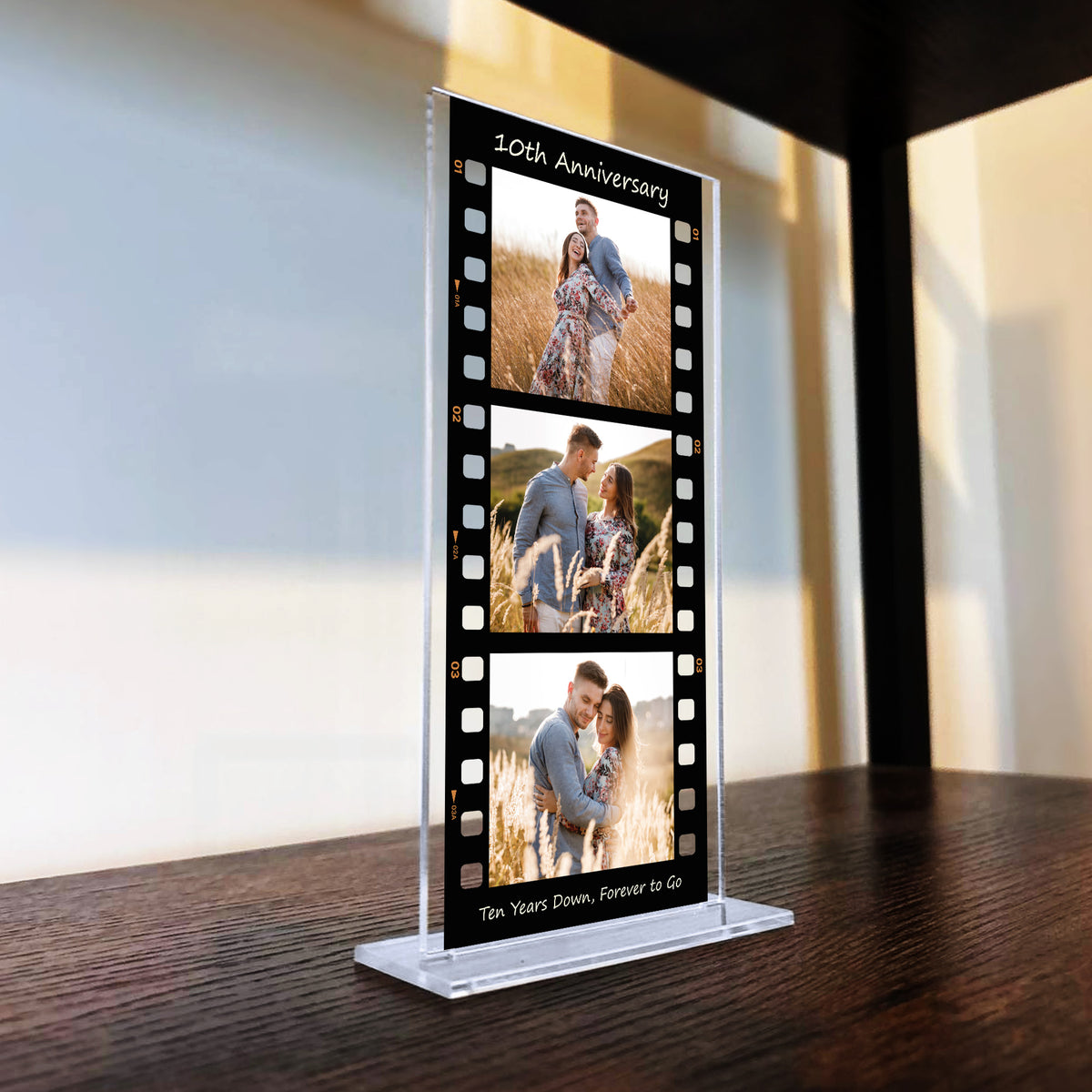 Gift For 10th Anniversary Personalised Photo Collage Plaque