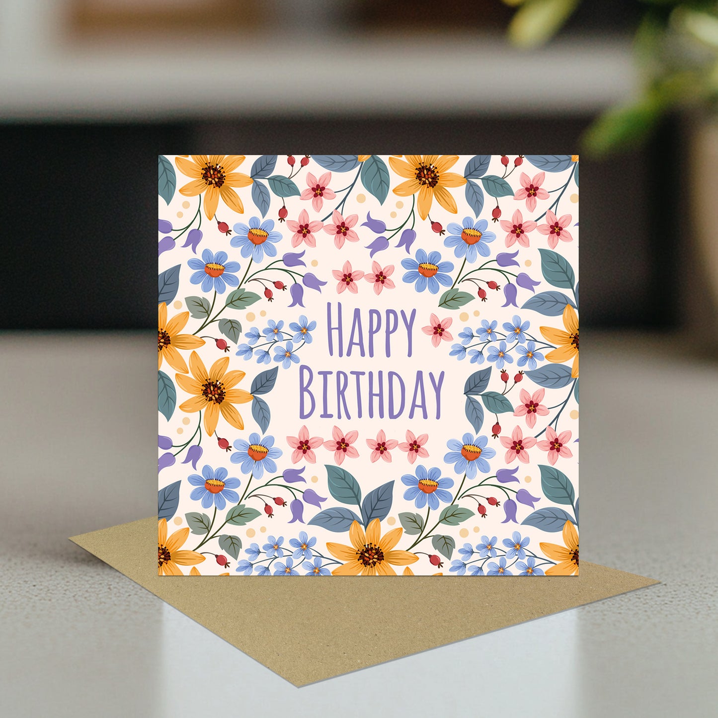 Birthday Cards For Her Floral Birthday Card Happy Birthday Card