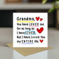 Card For Grandma Birthday Mothers Day With Envelope Thank You