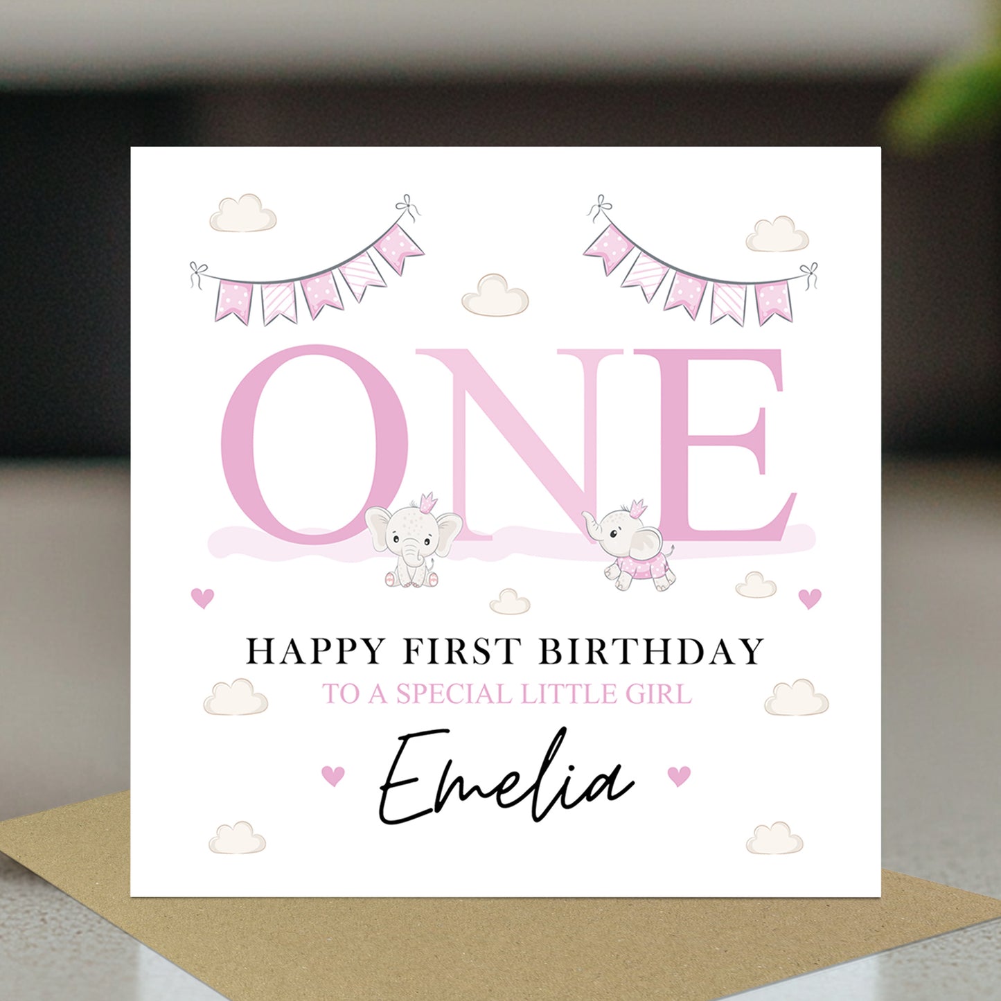 Personalised First Birthday Card For Special Little Girl