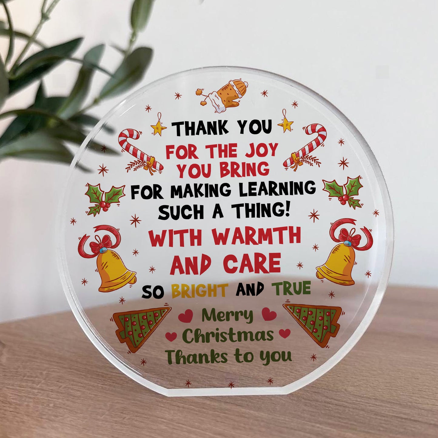 Christmas Gift For Teacher Acrylic Plaque Poem Assistant Gift