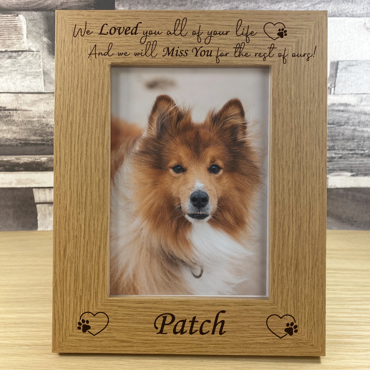 Personalised Pet Photo Frame Wooden Picture Frame Dog Puppy