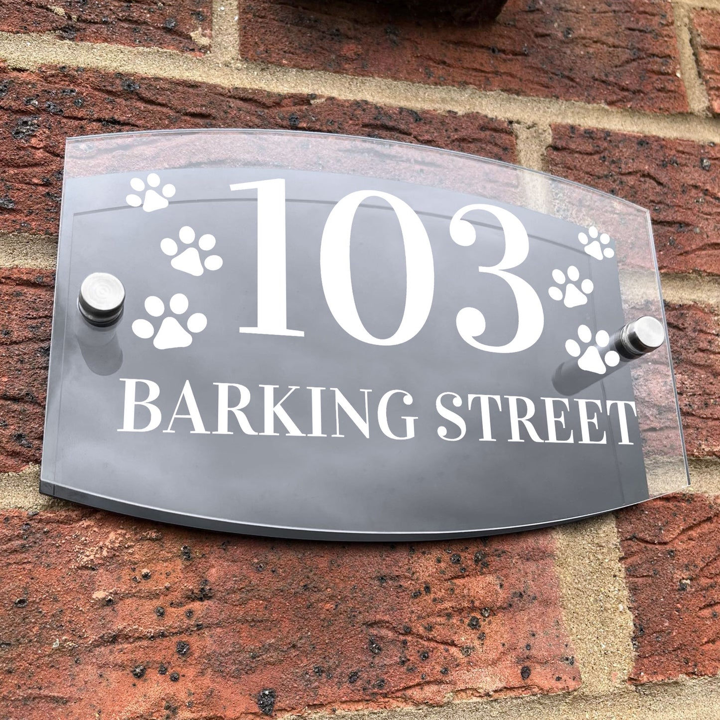 Dog Theme House Sign Plaque Door Number 1 - 9999 Personalised