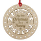My First Christmas As A Nanny Wooden Hanging Bauble DecorationTh