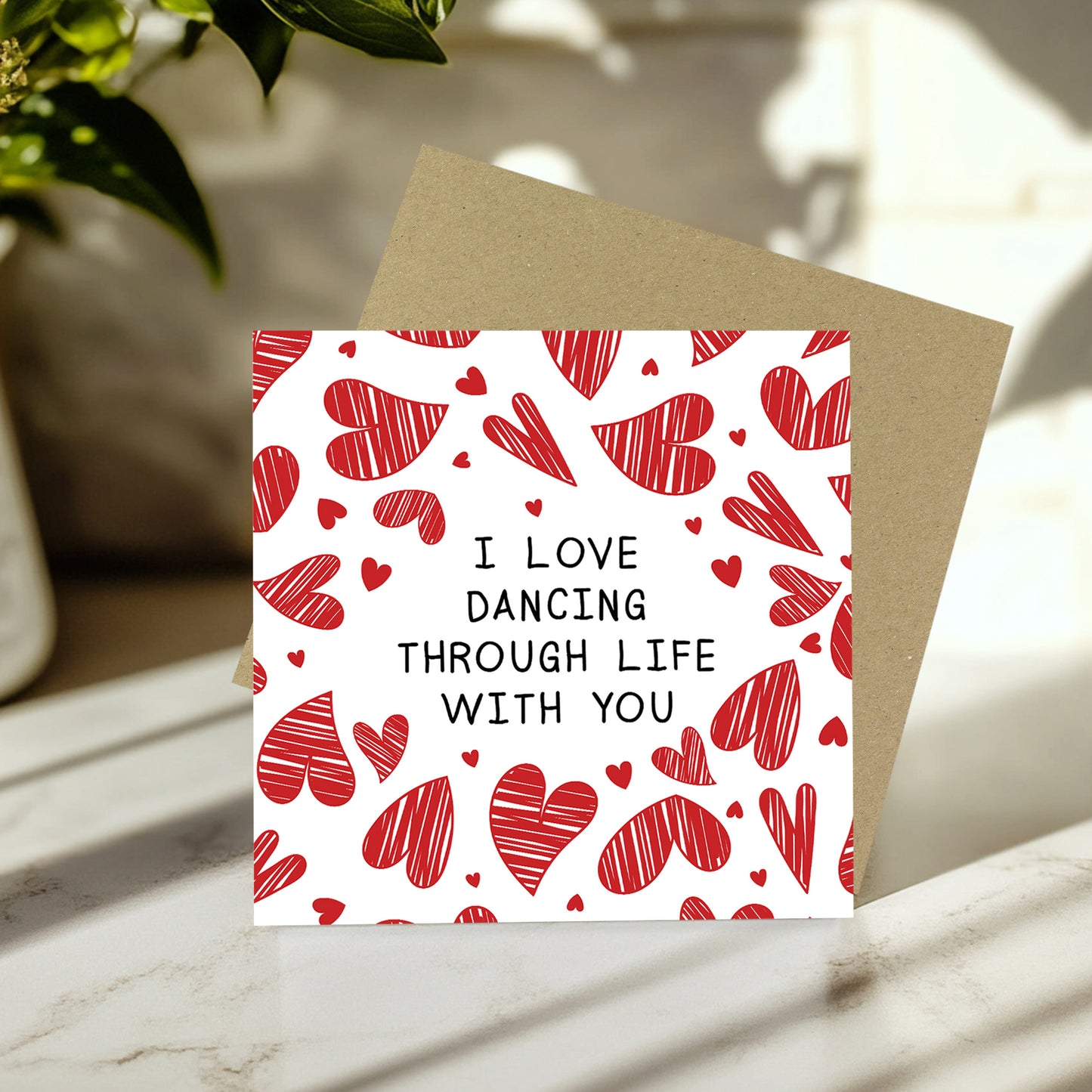Valentines Day Card, I Love Dancing Through Life With You