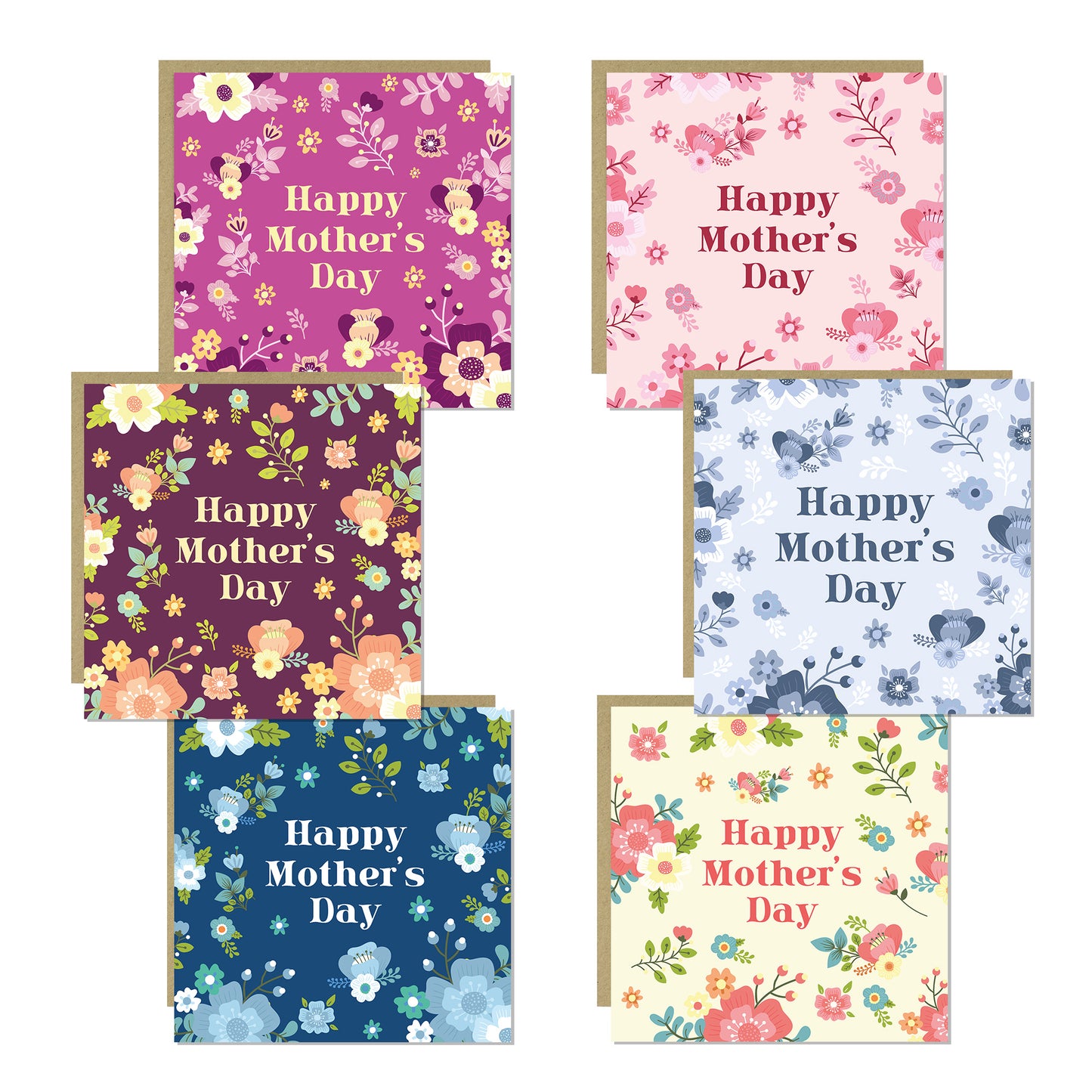 Mothers Day Card Pack of 18 Assorted Cards For Mother's Day Mum