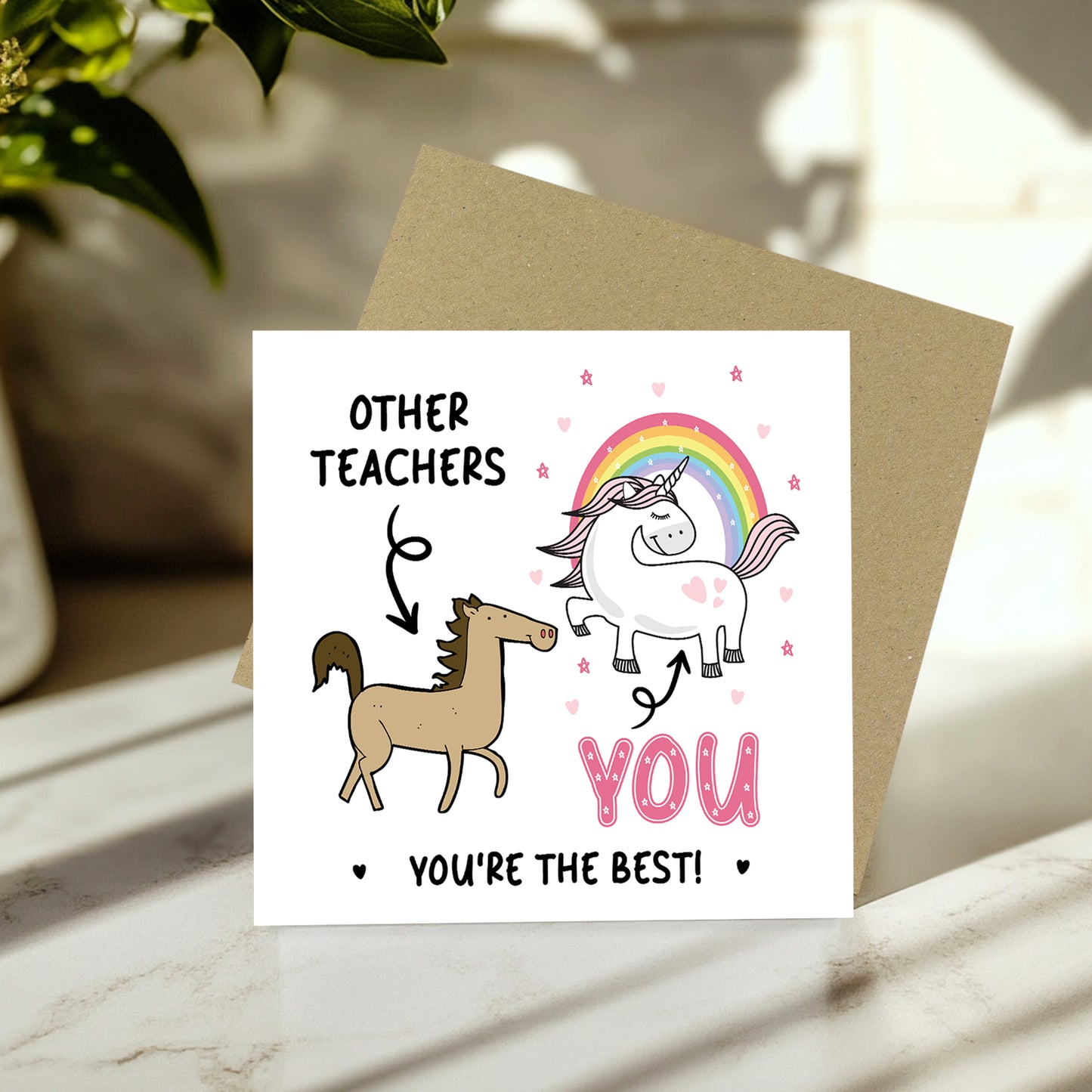 Funny Card For Teacher Thank You Card Leaving School Unicorn