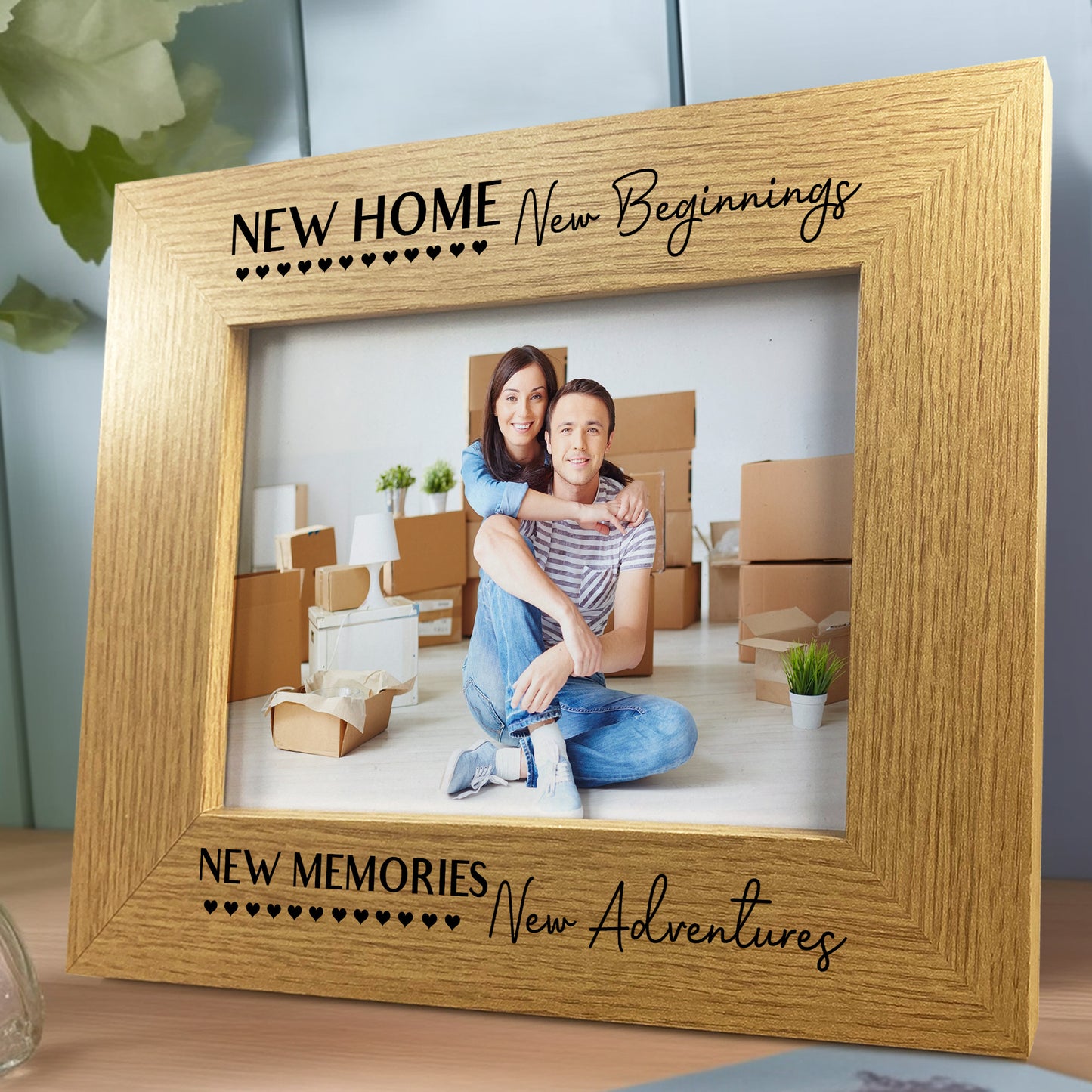 NEW HOME New Beginnings Gift For NEW HOME Oak Photo Frame