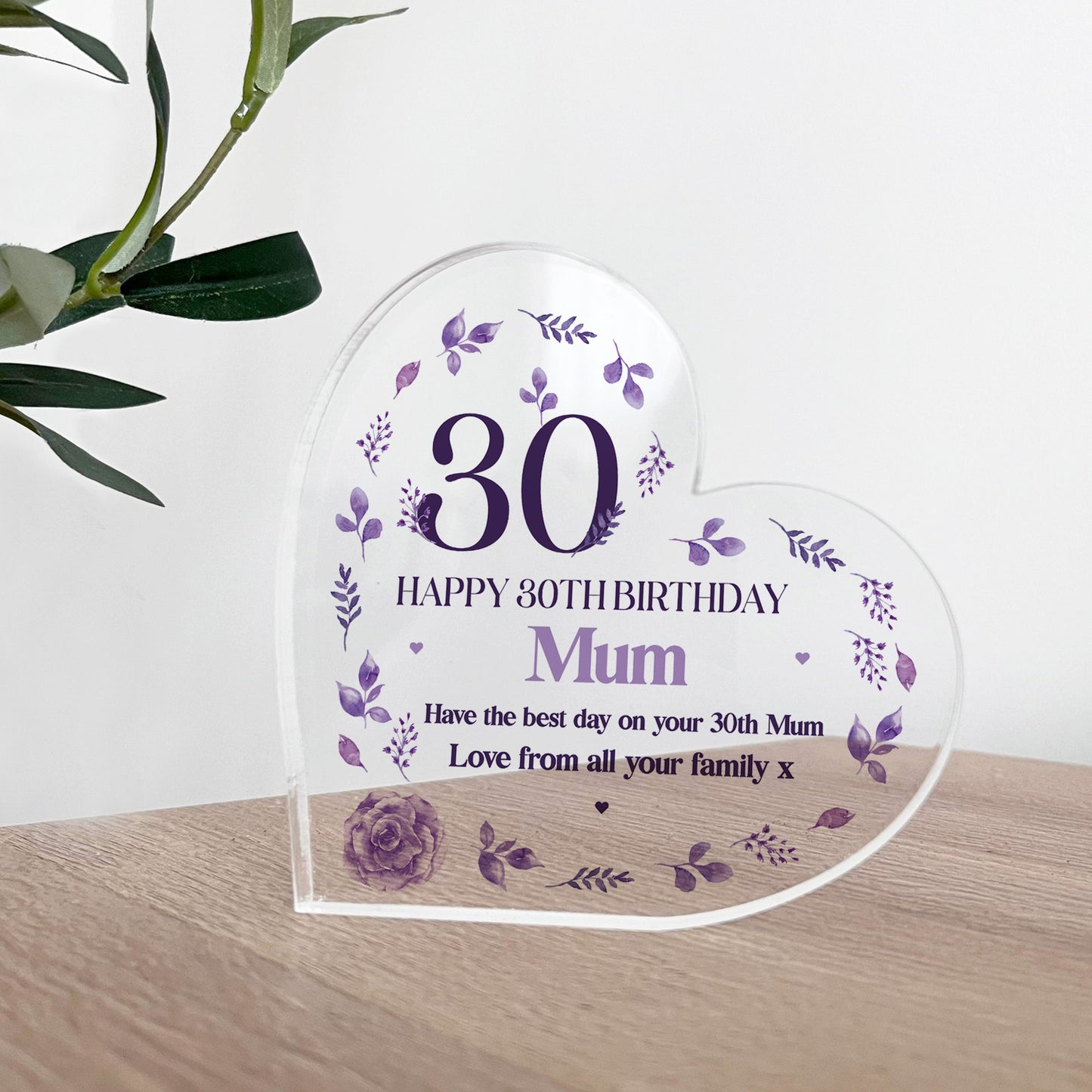 Personalised Happy 30th Birthday Gift Plaque Gift For Mum Friend