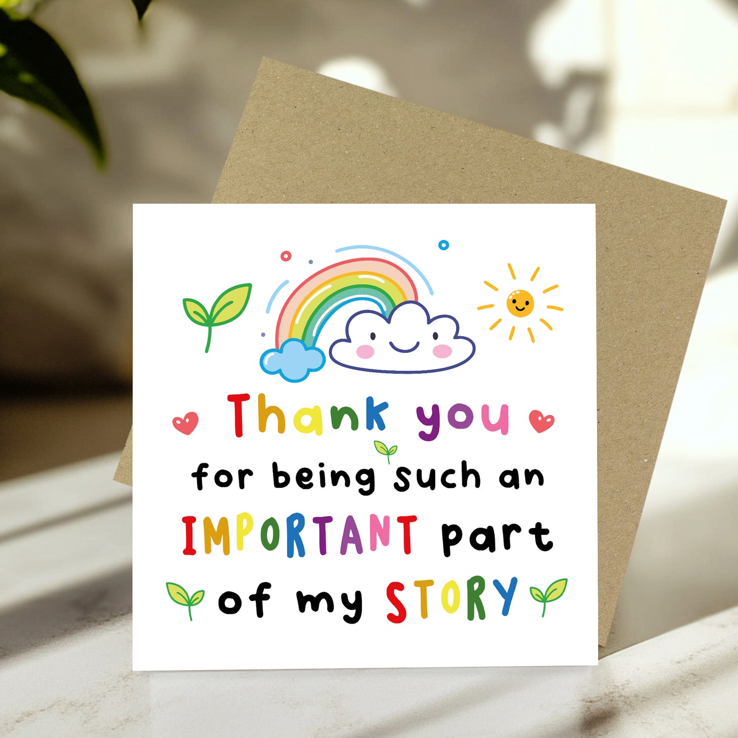 Thank You Cards for Teacher Important Part Of My Story