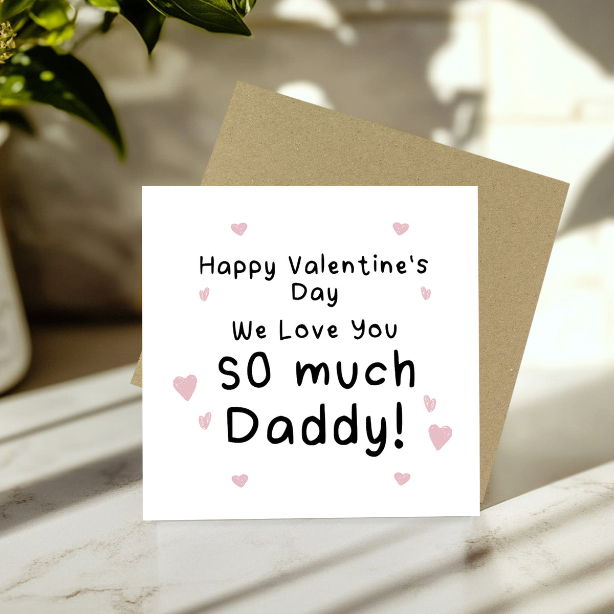 Daddy Valentine Card Daddy Valentines Gift From Daughter Son