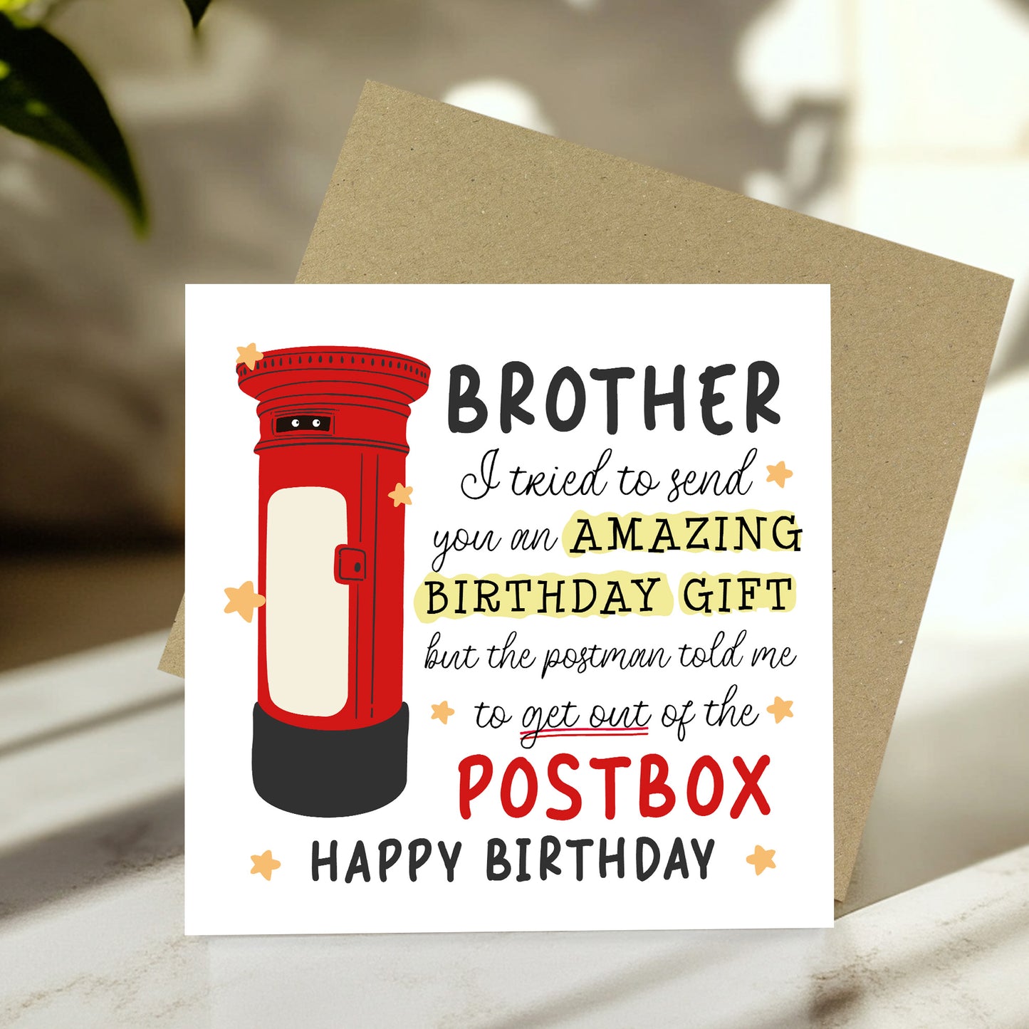Funny Birthday Card For Brother Novelty Birthday Card For Him