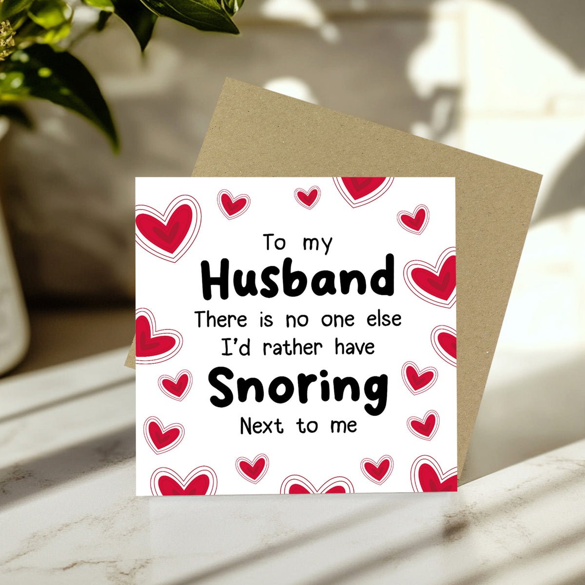 Funny Husband Valentine's Day Card Snoring Card Valentines Card