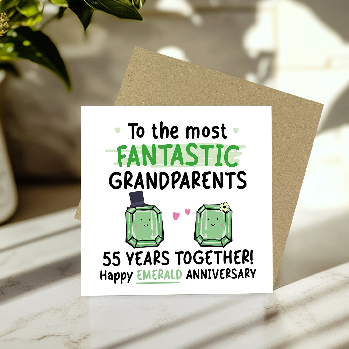 Emerald Anniversary Card for Grandparents 55th Anniversary Card