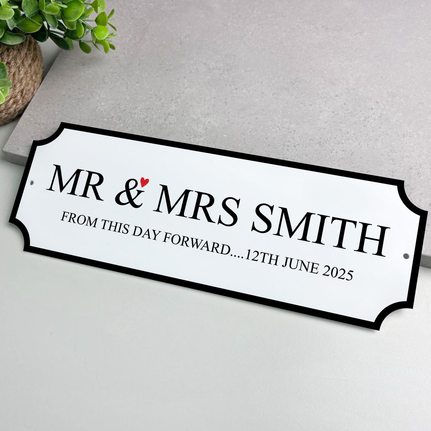 Personalised Street Signs Mr & Mrs Wedding Sign Vintage Style In