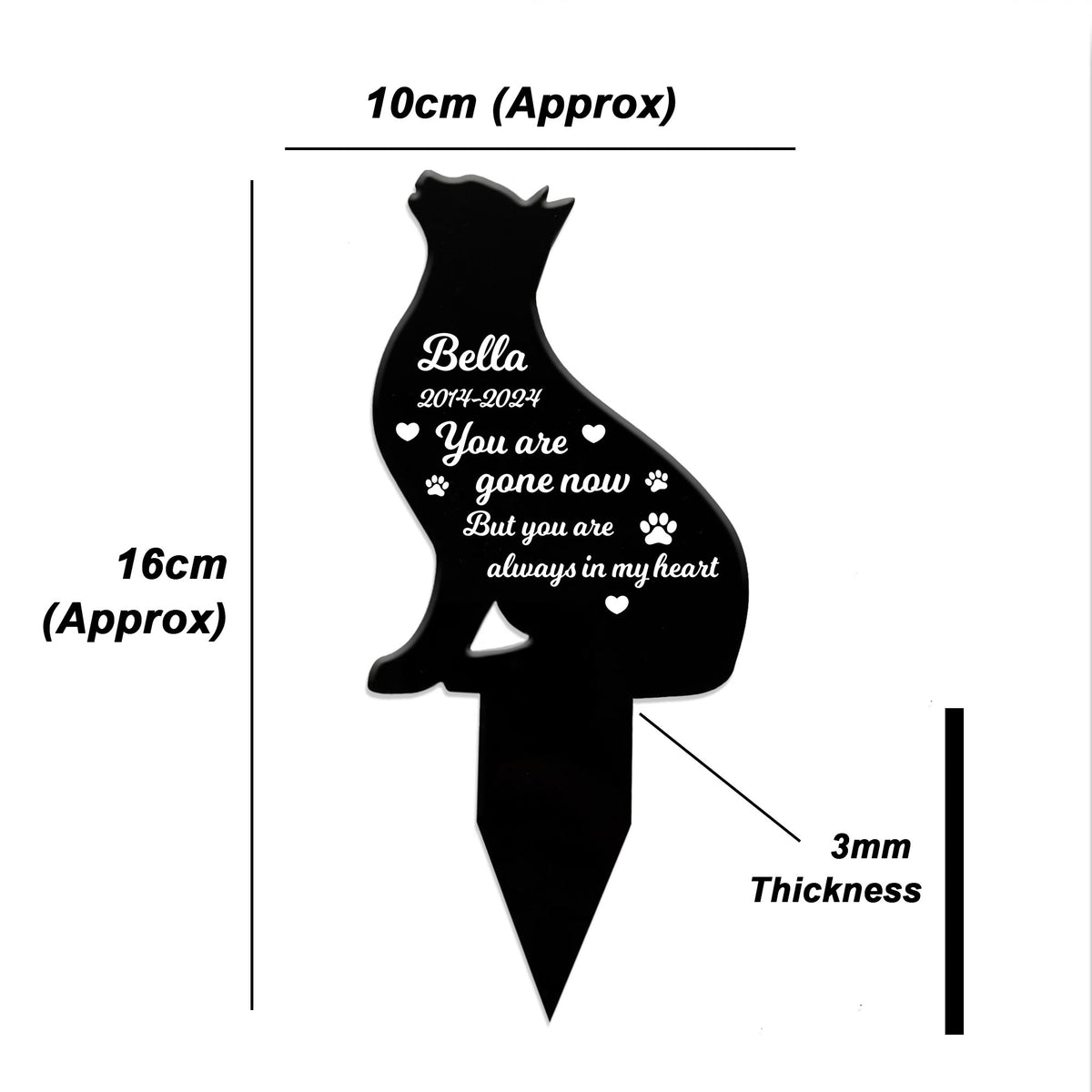 Custom Cat Memorial Stake Cat Memorial Plaque with Stake