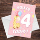 Birthday Card for Age 4 Girl 4th Birthday Card For Daughter