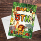 5th Birthday Card for Boy Girl Jungle Safari Animals 5 Years