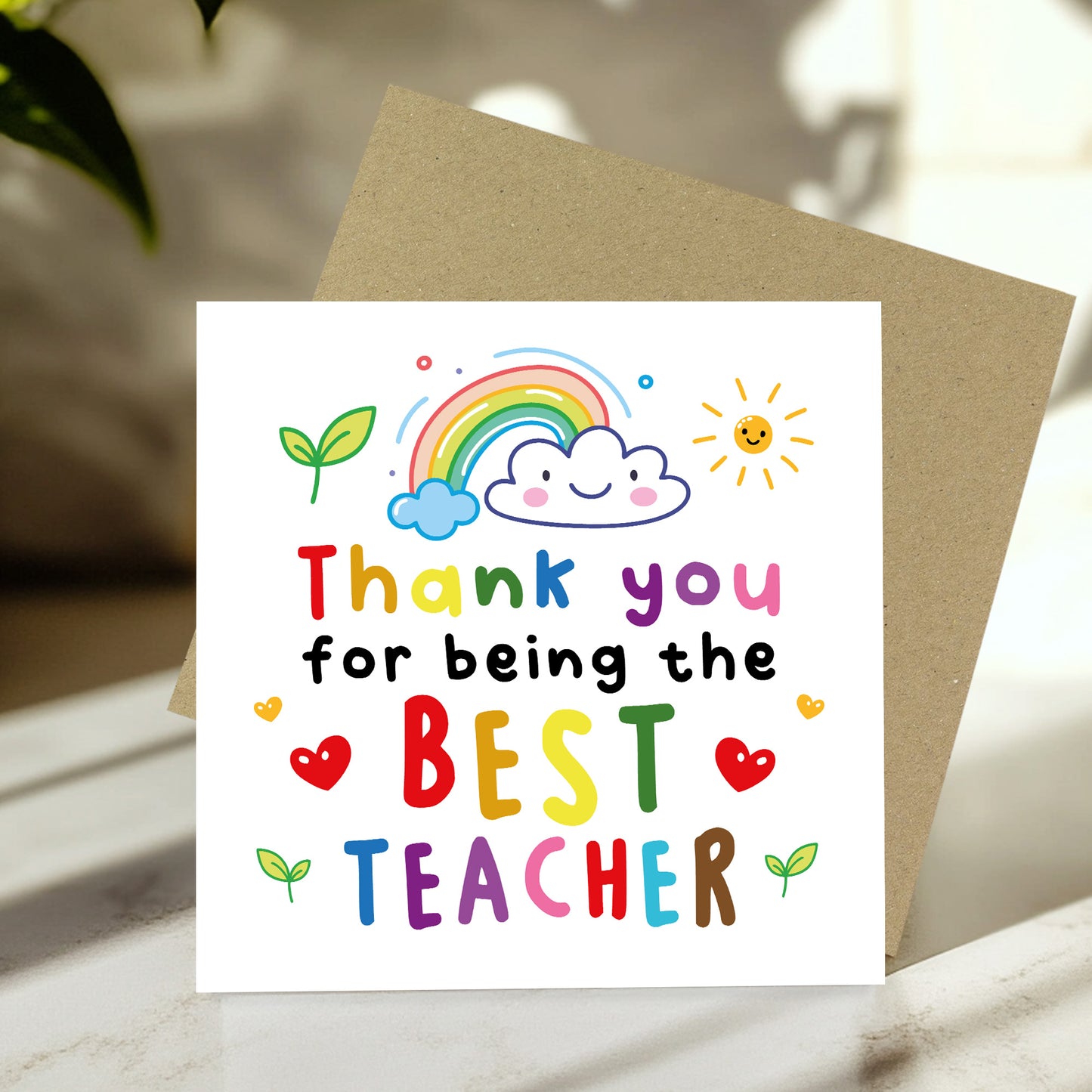 Teacher Card For Best Teacher Thank You Cards for Teacher Card