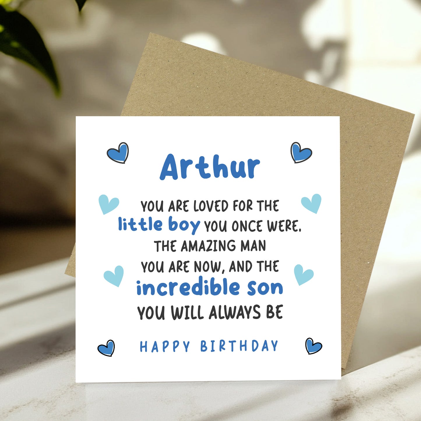 Son Birthday Card Personalised With Any Name Incredible Son Card