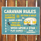 Novelty CARAVAN RULES SIGN Wall Door Plaque Caravan Sign