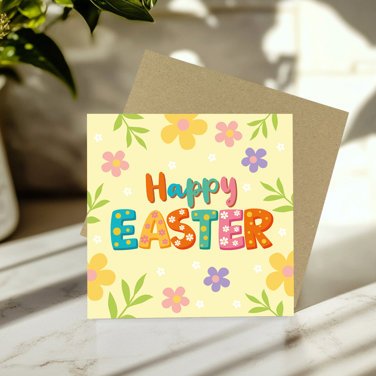 Pastel Easter Card Happy Easter Card Easter Wishes Card